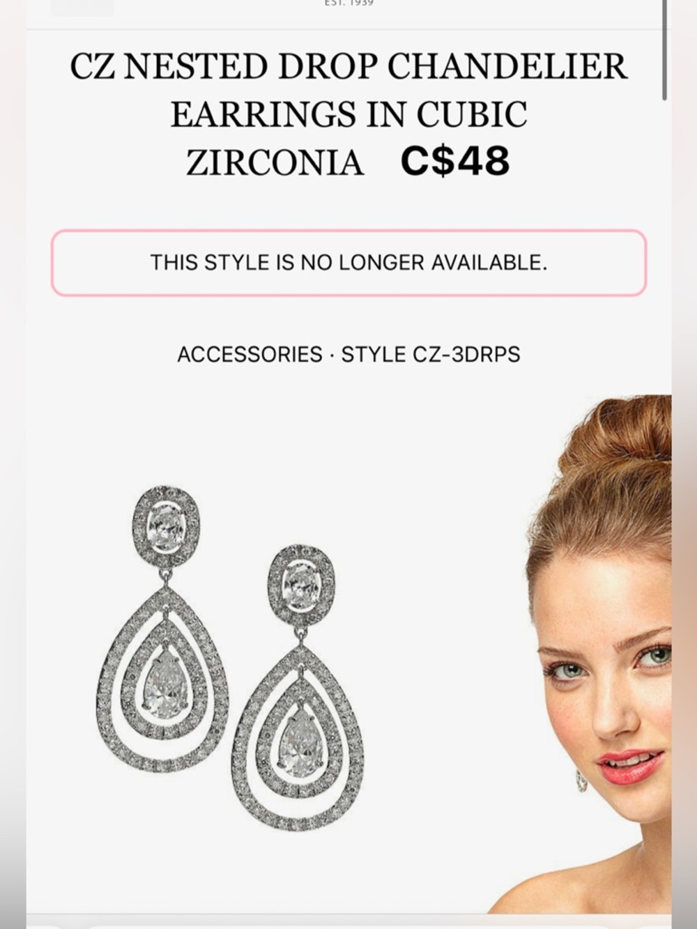 Dessy Collection Silver Teardrop Crystal Dangle Earrings